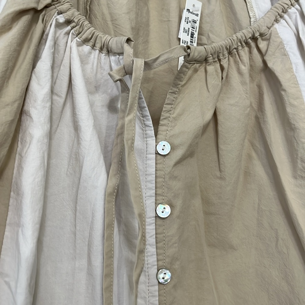 Madewell Patchwork Tie Peasant Top - Picture 7 of 14